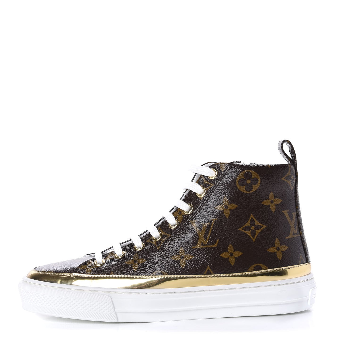 Patent Monogram Stellar Sneaker Boots 35 Gold