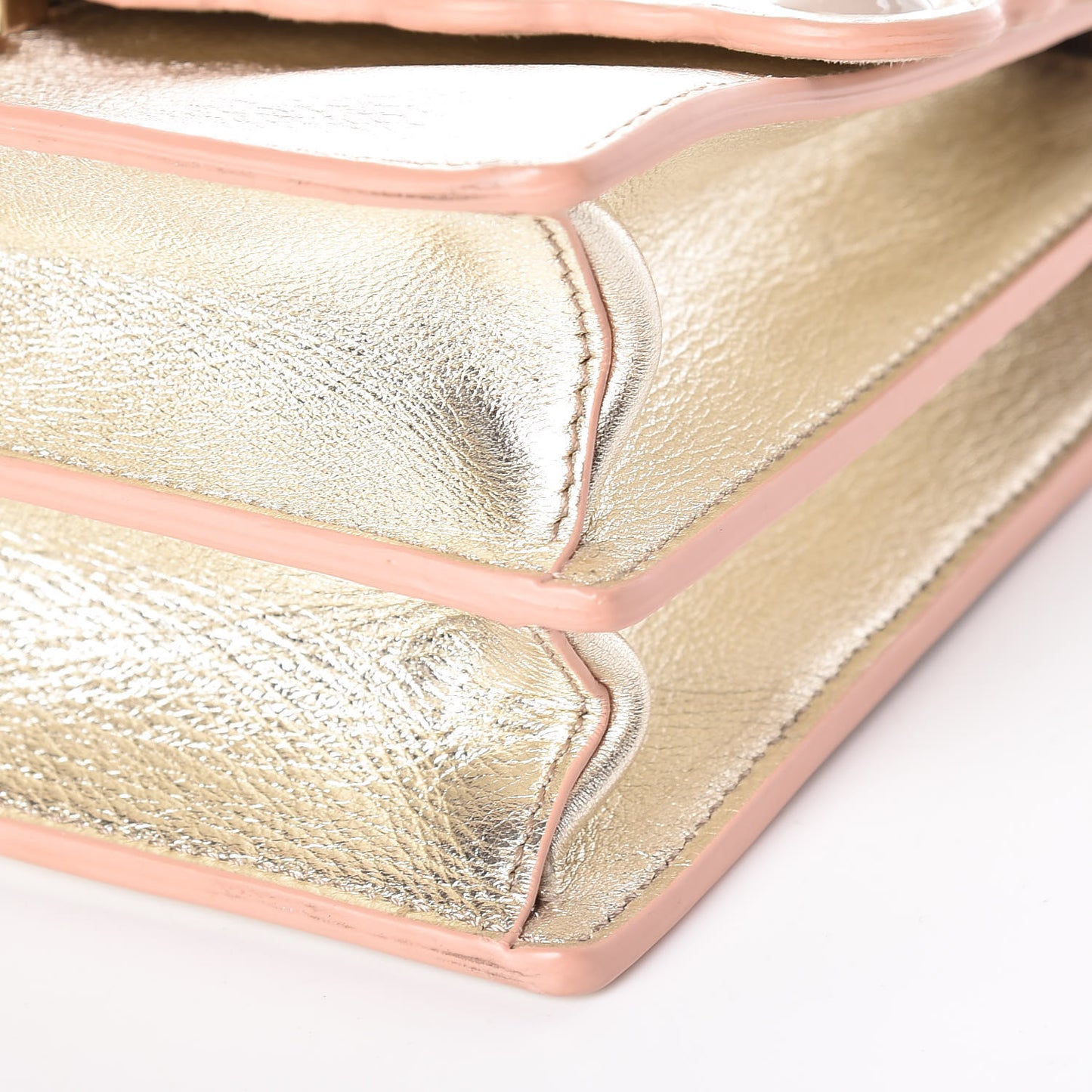 Vitello Catalan Mirror Scalloped Multi Studded Small Kan I Shoulder Bag Champagne