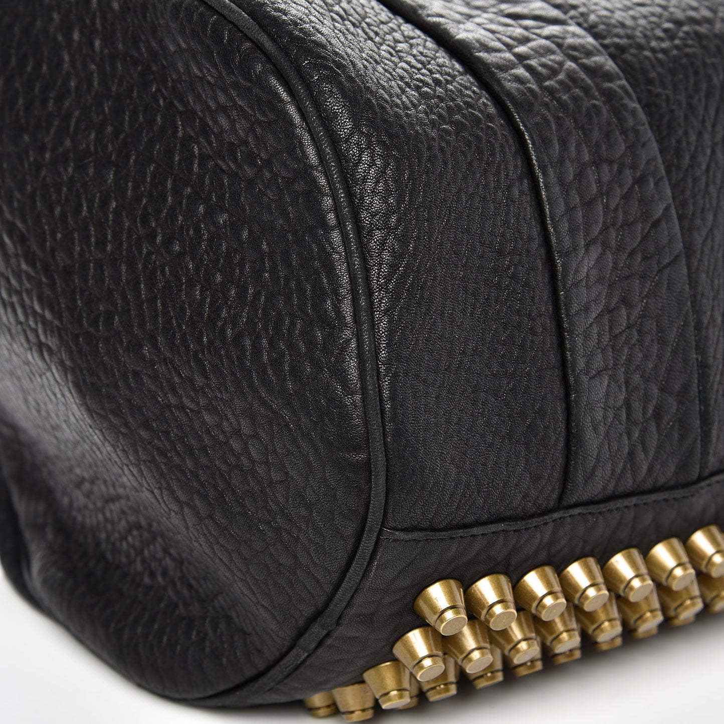 Pebbled Lambskin Rocco Black Gold Hardware