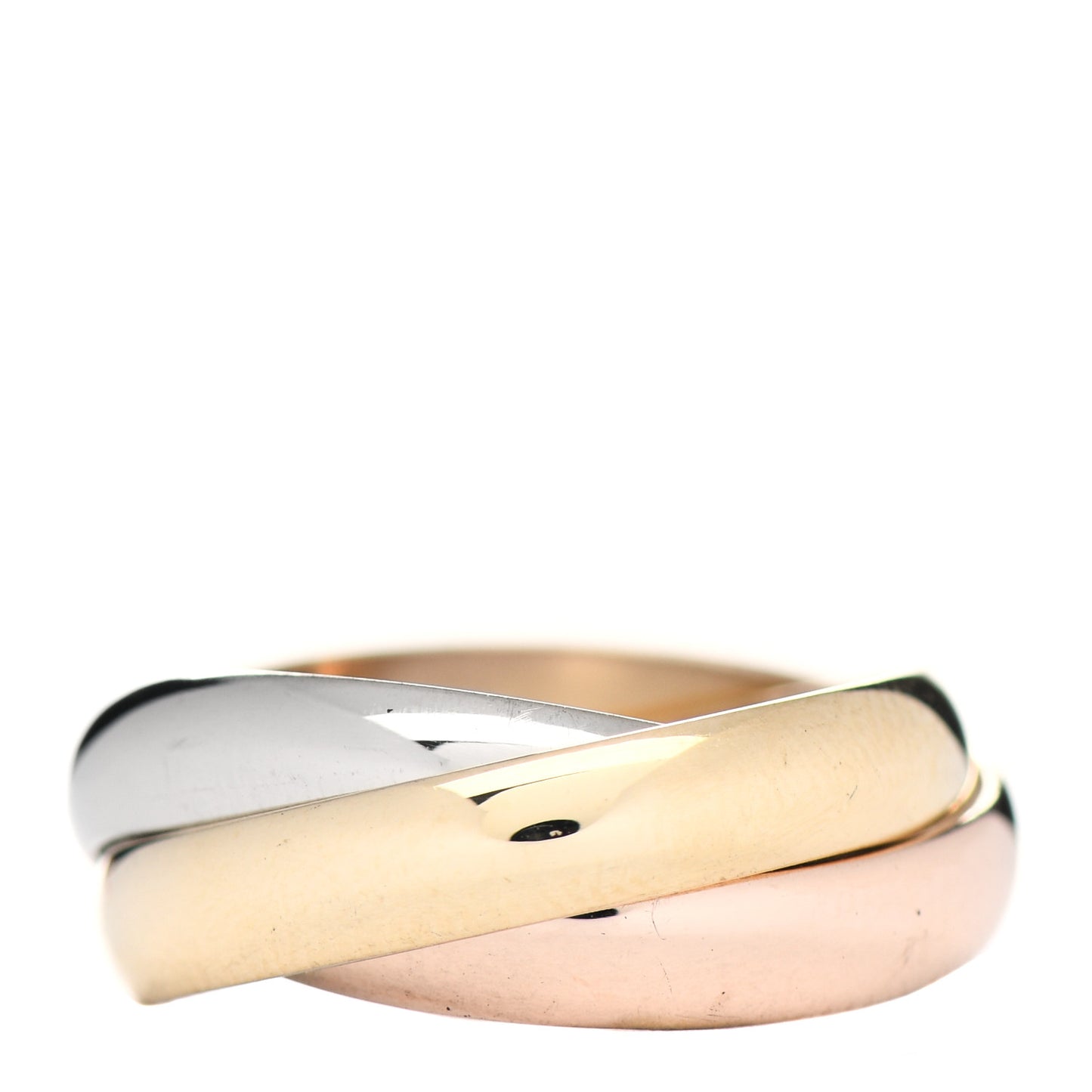 18K Pink Yellow White Gold Classic Les Must De Cartier Trinity Ring 50 5.25