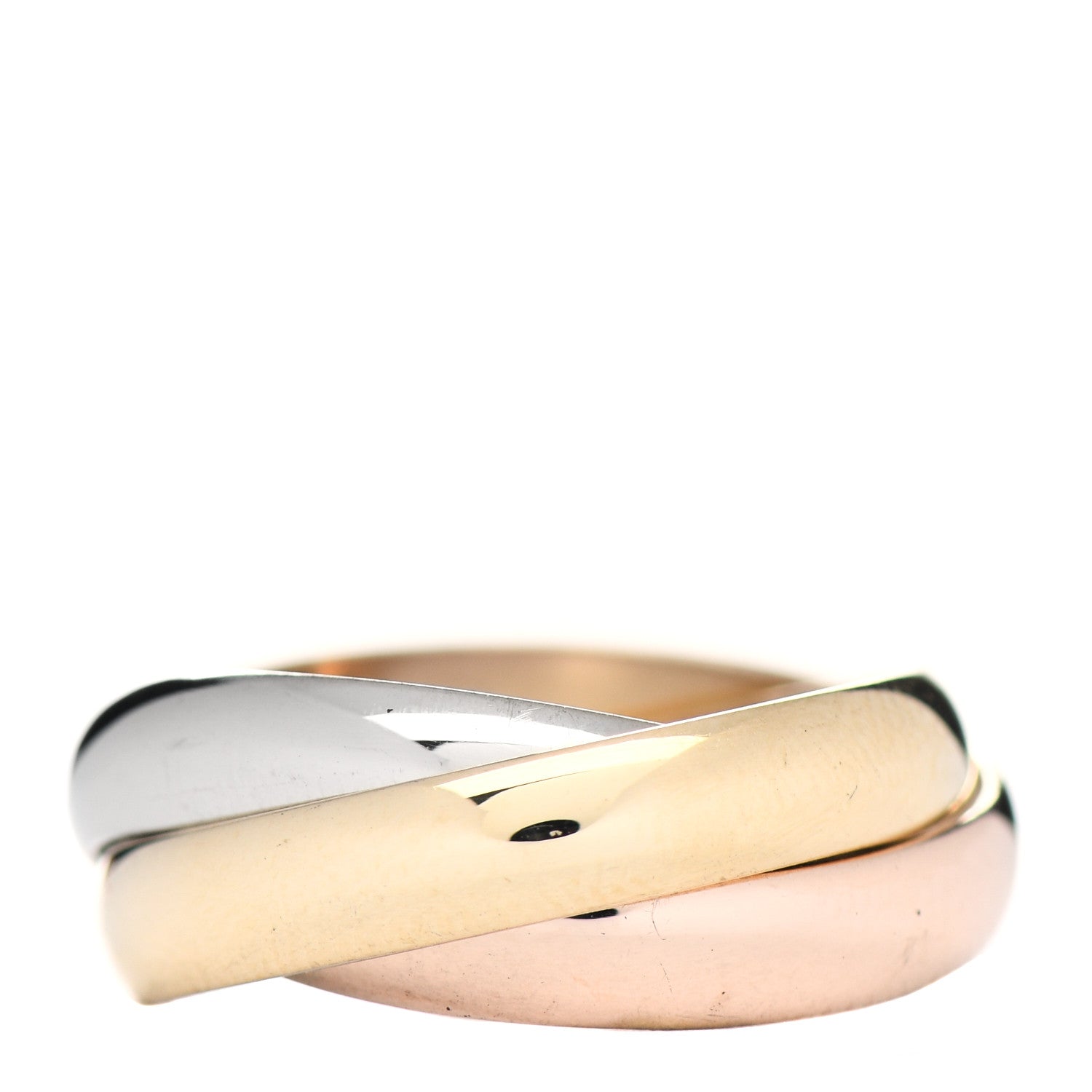 Cartier 18K Pink Yellow White Gold Classic Les Must De Cartier Trinity Ring 50 5.25 3 of 4