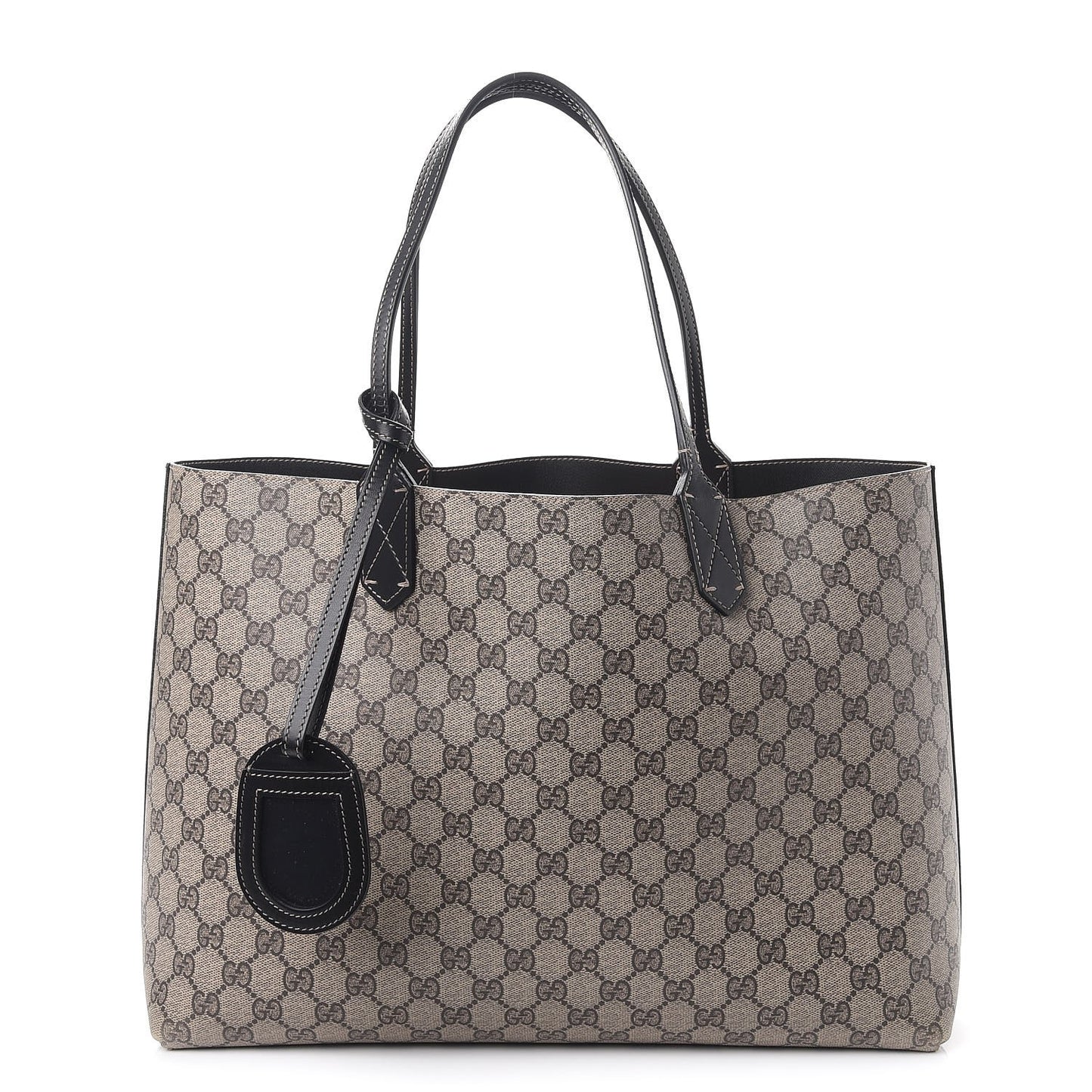 Calfskin GG Supreme Monogram Medium Reversible Tote Black