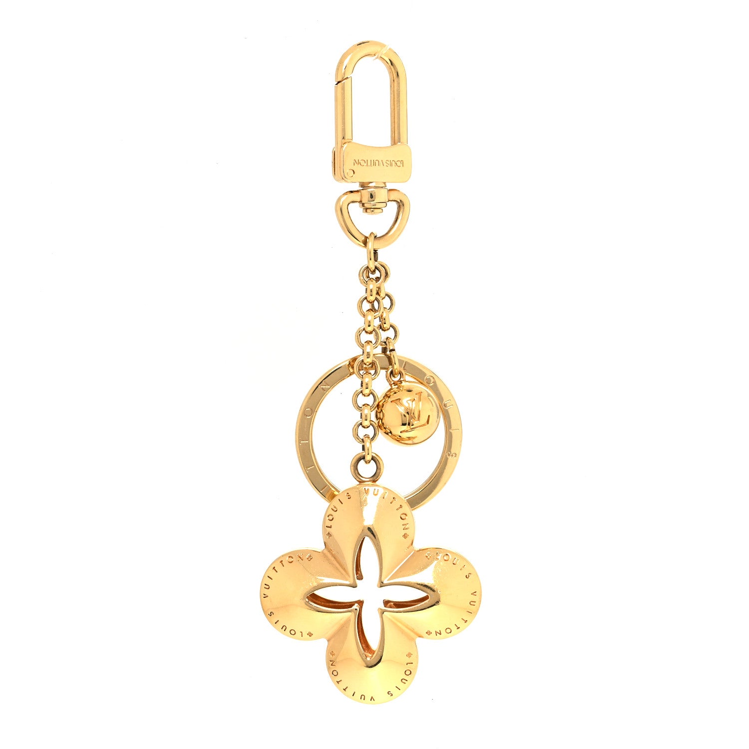 Louis Vuitton Metal Eclipse Bag Charm Key Holder Gold 1 of 4