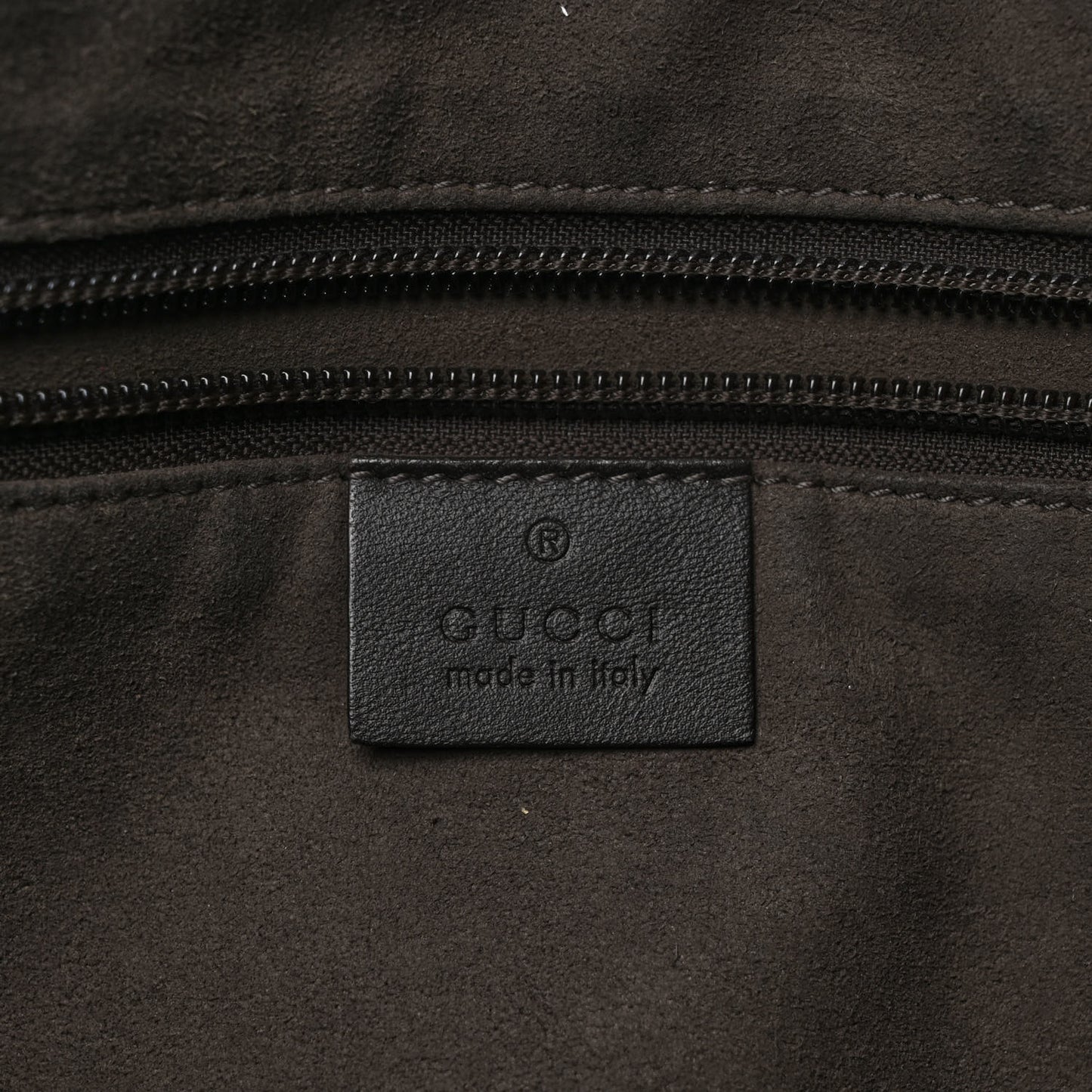 GG Supreme Monogram Medium Zippered Tote Dark Brown