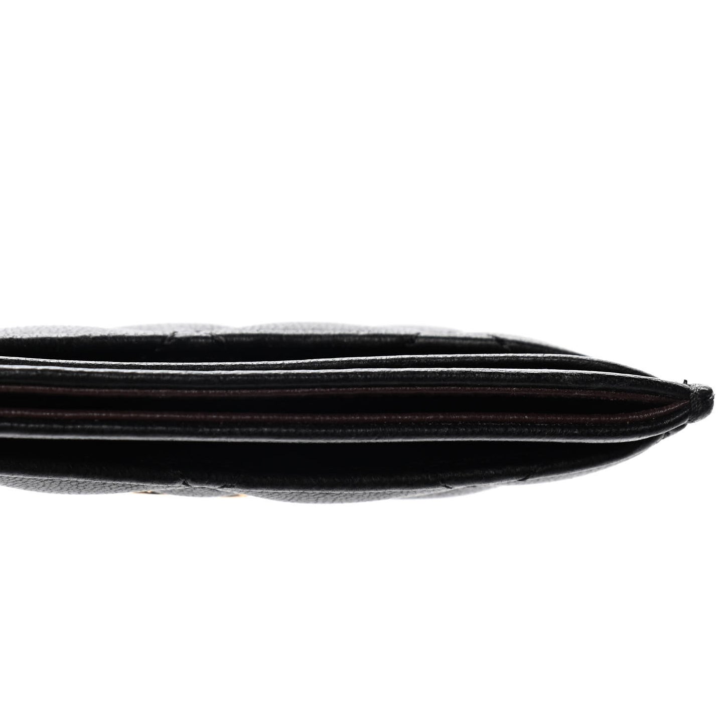 Lambskin Quilted Card Holder Black