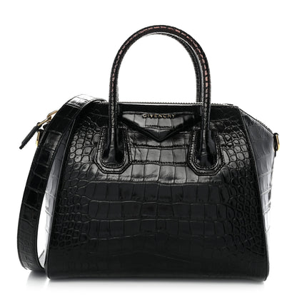 Givenchy Calfskin Crocodile Embossed Small Antigona Black 1 of 11