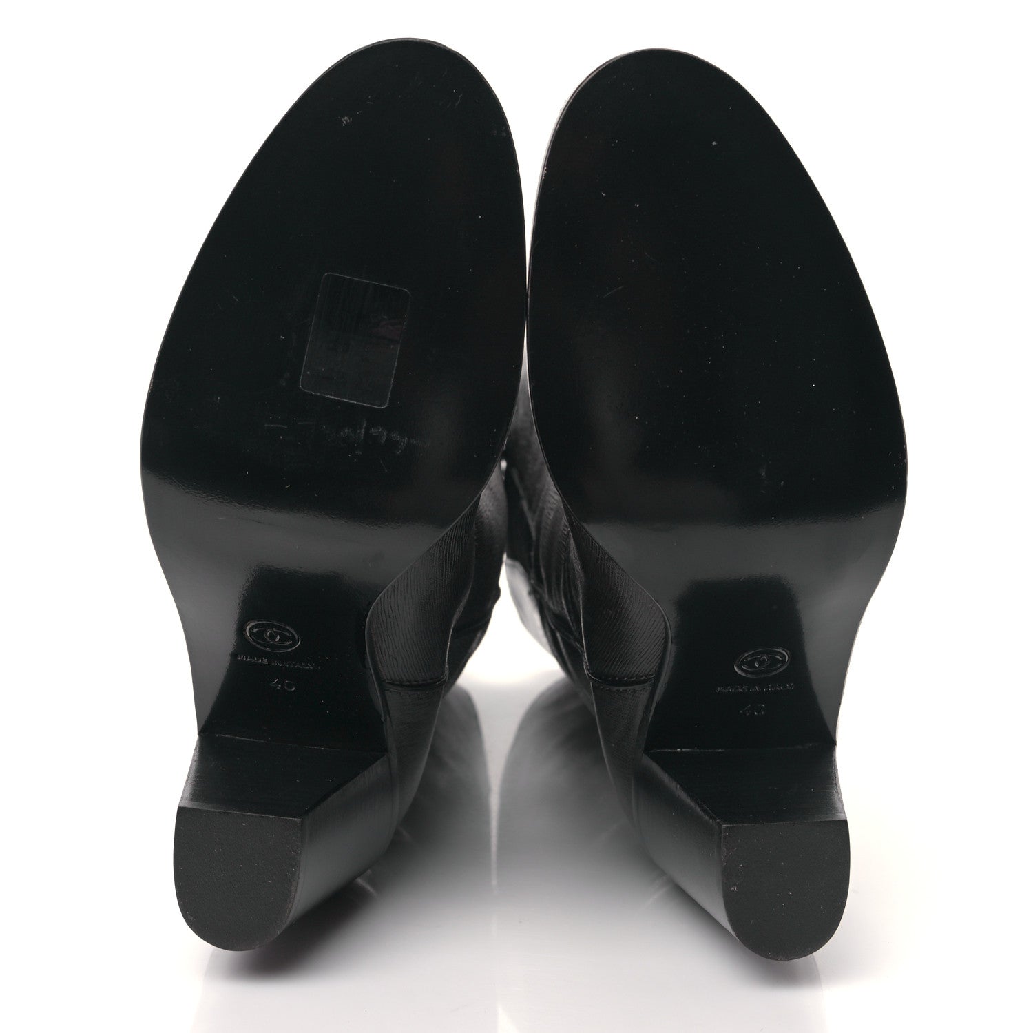 Chanel Textured Calfskin Coco Boy Tall Boots 40 Black 5 of 7