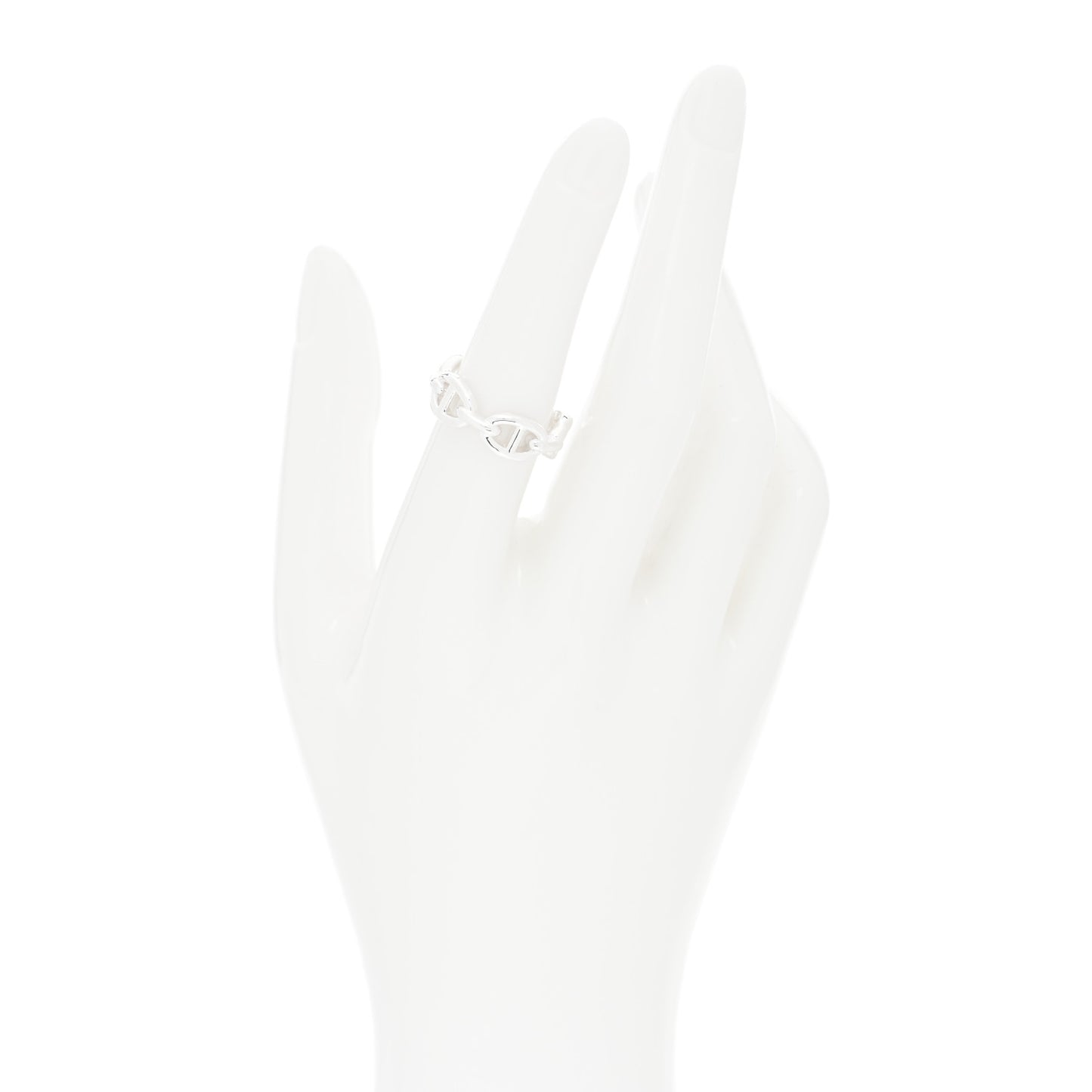 Sterling Silver PM Chaine d'Ancre Enchainee Band Ring 53 6.5