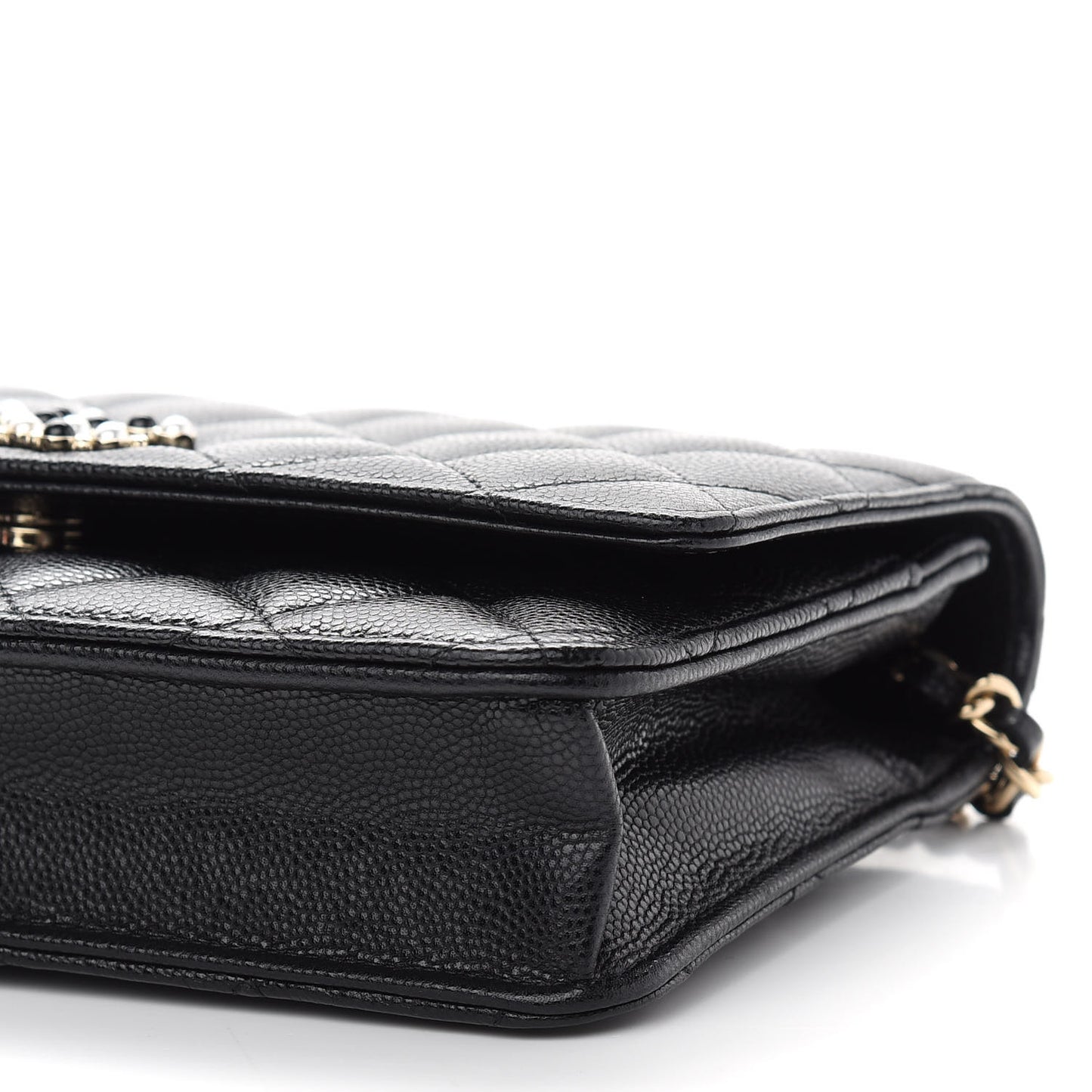 Caviar Quilted Coco Candy Wallet On Chain WOC Black