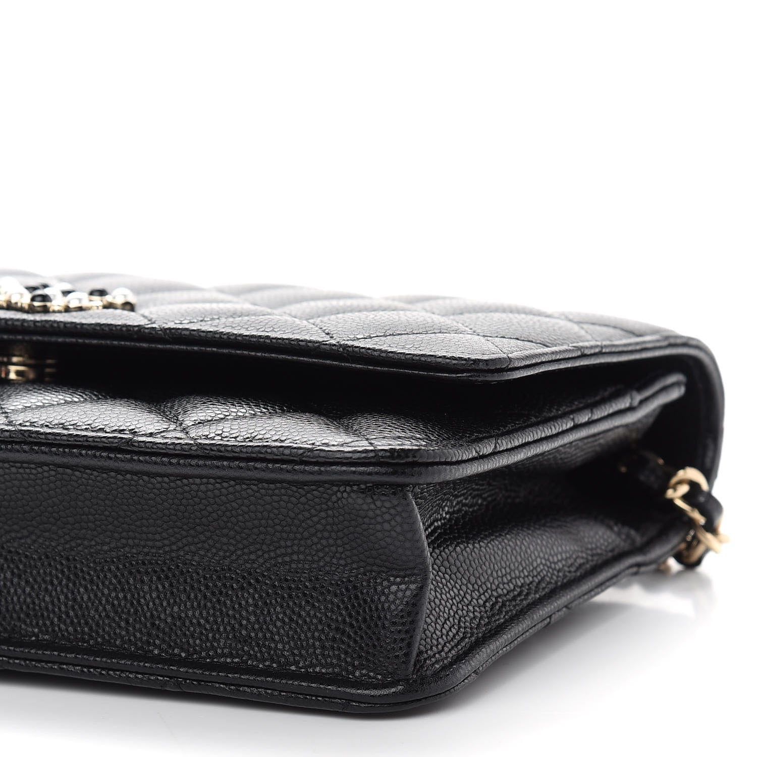 Chanel Caviar Quilted Coco Candy Wallet On Chain WOC Black 10 of 10