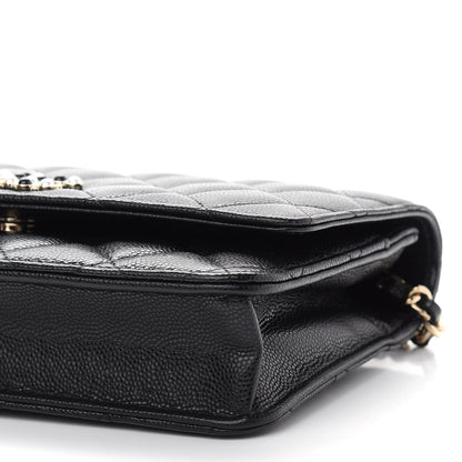 Chanel Caviar Quilted Coco Candy Wallet On Chain WOC Black 10 of 10