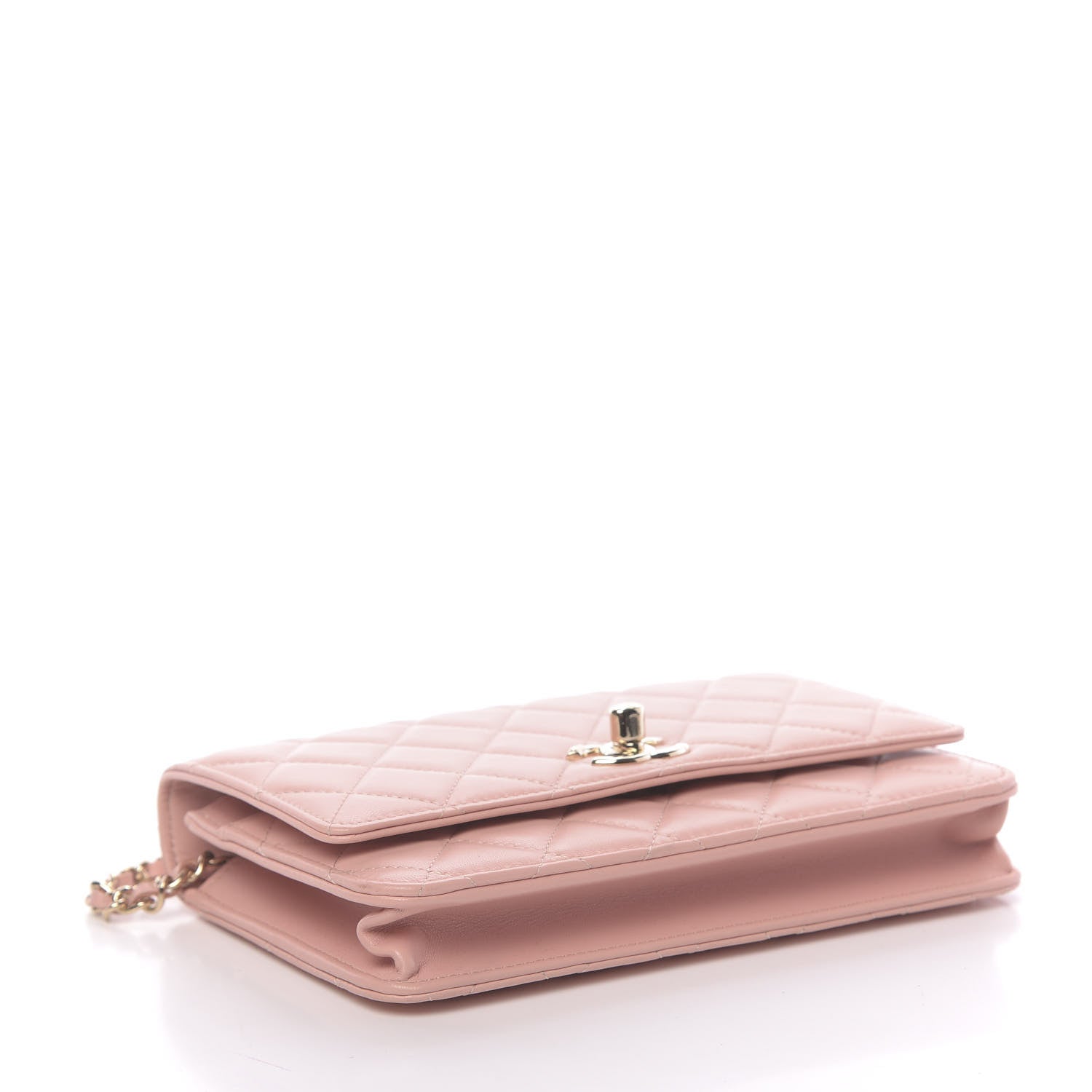 Chanel Lambskin Quilted Trendy CC Wallet On Chain WOC Pink 4 of 13