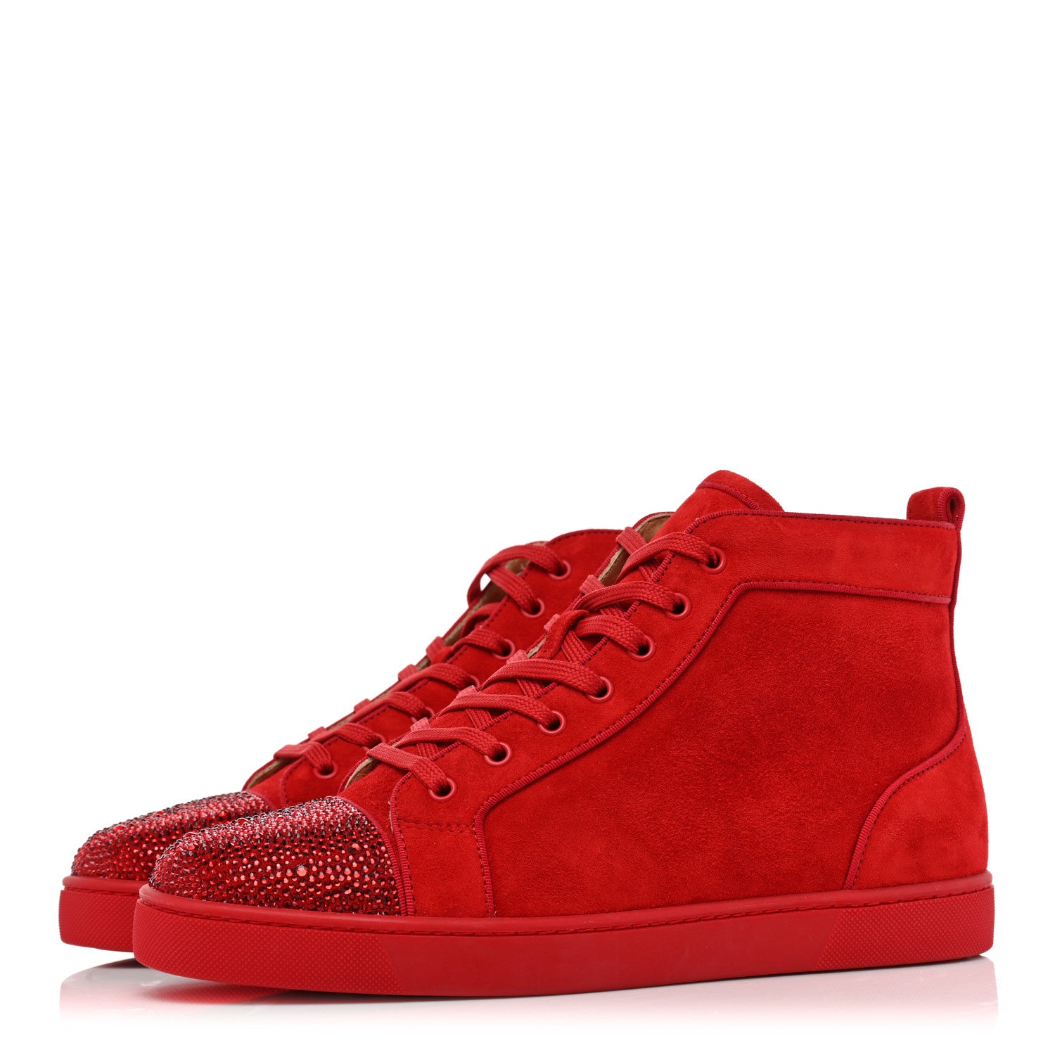Christian Louboutin Veau Velours Strass Mens Louis P Flat Sneakers 42.5 Loubi 3 of 12