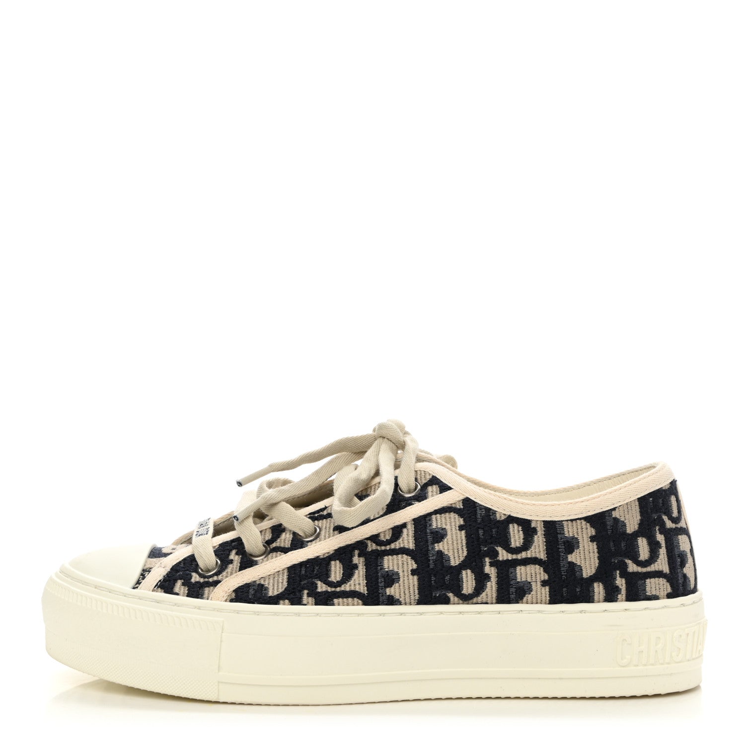 Christian Dior Canvas Oblique Walk'N'Dior Low Top Sneakers 35 Deep Blue 1 of 10