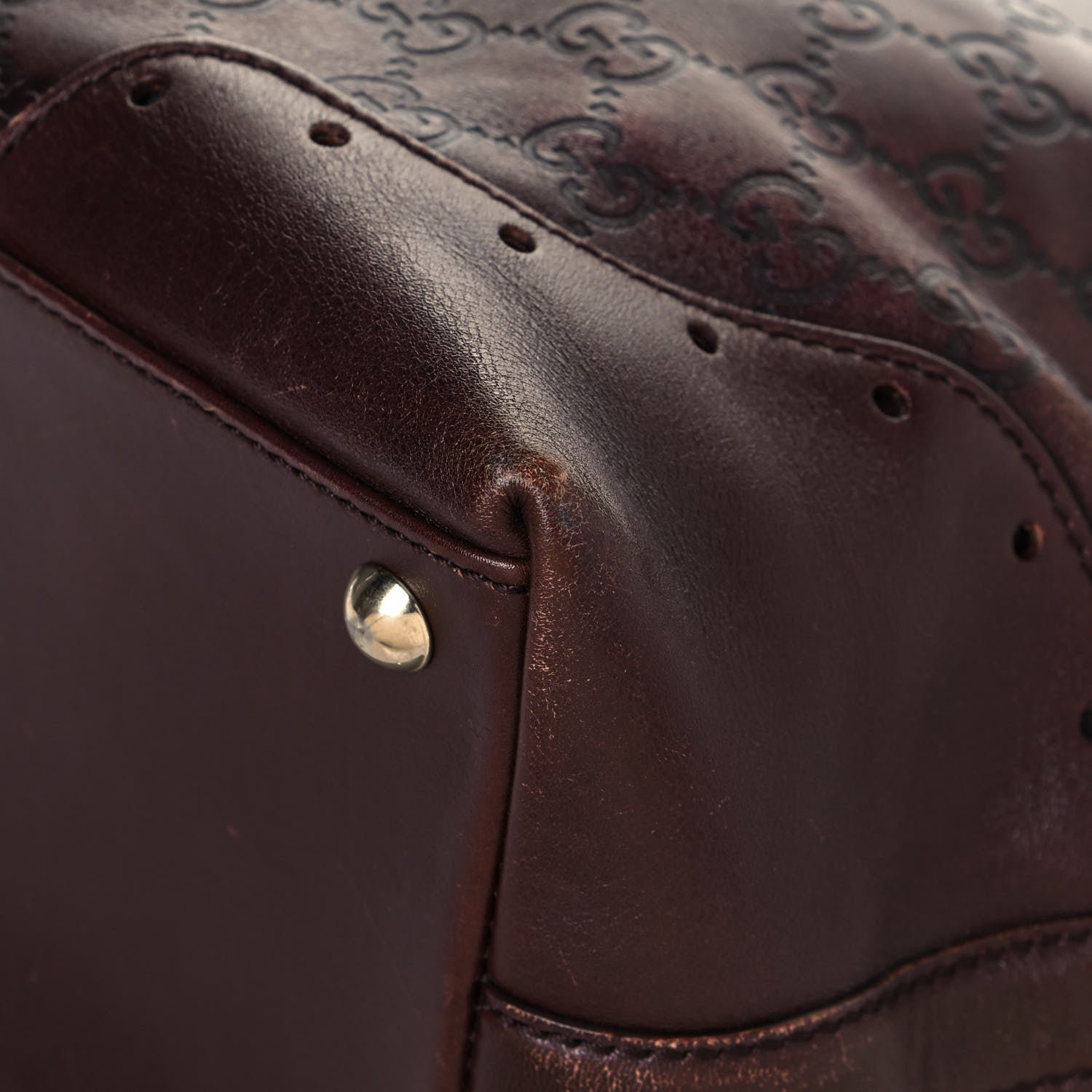 Gucci Guccissima Large Punch Tote Chocolate Brown 9 of 23