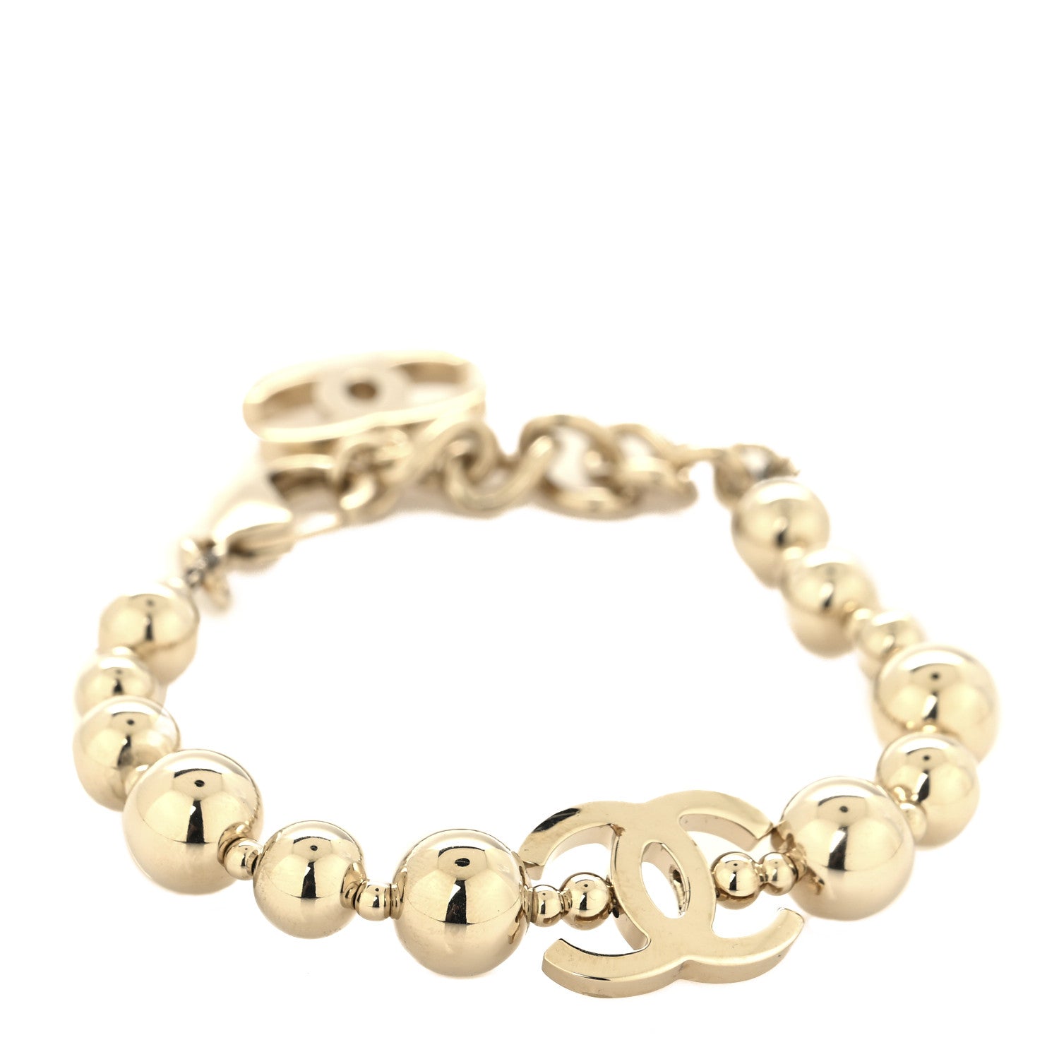 Chanel Metal Beaded CC Bracelet Gold 1 of 5