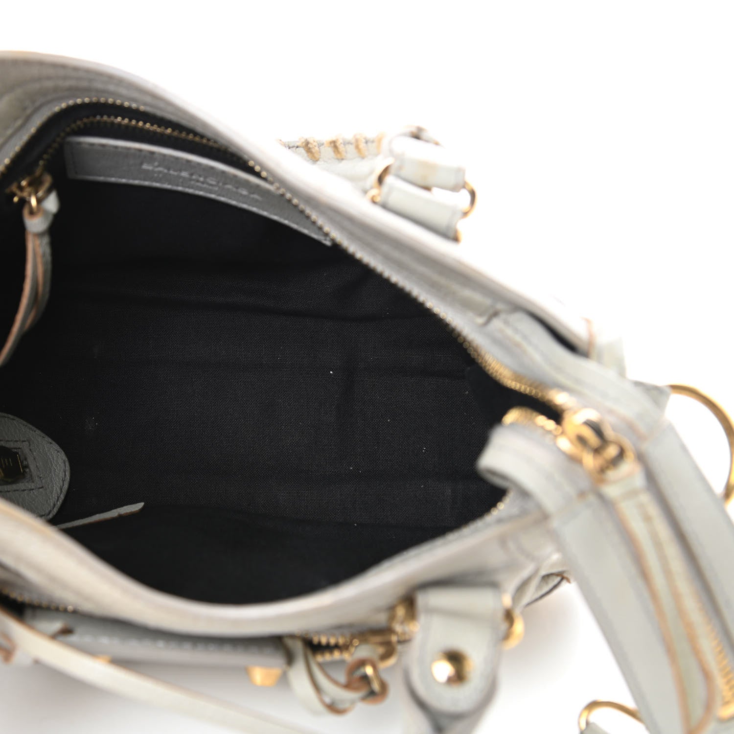 Balenciaga Chevre Gold Metallic Edge Hardware Mini City Gris Perle 5 of 19