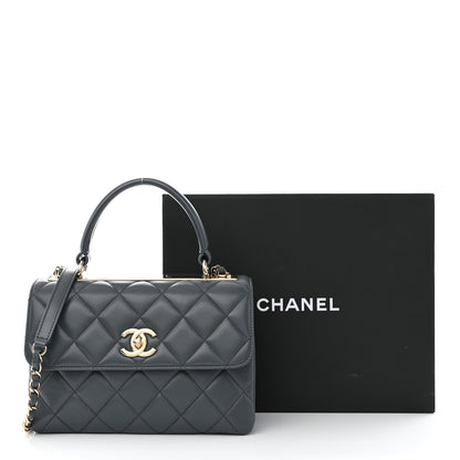 Chanel Lambskin Quilted Small Trendy CC Dual Handle Flap Bag Grey 13 of 13
