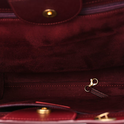 Chanel Caviar Small Studded Deauville Tote Burgundy 5 of 10
