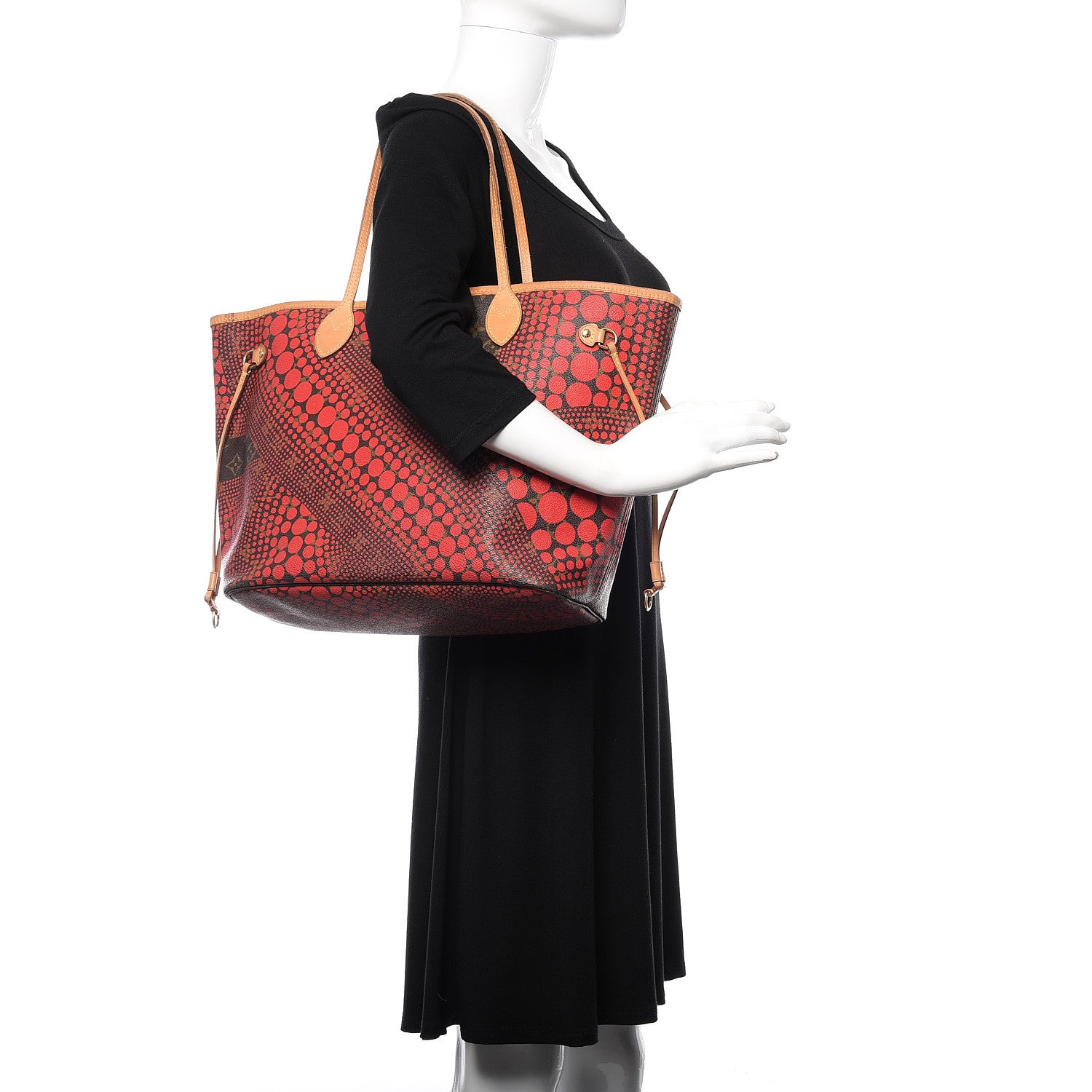 Louis Vuitton Monogram Kusama Waves Neverfull MM Red 2 of 11