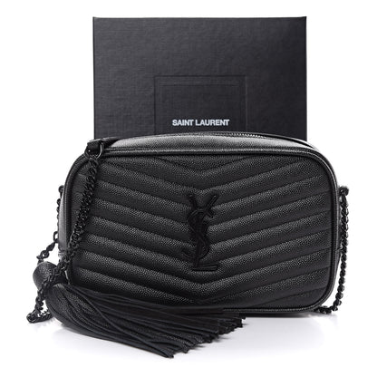 Saint Laurent Grain De Poudre Matelasse Monogram Mini Lou Camera Bag Black 11 of 11