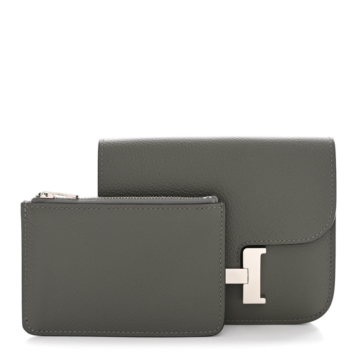 Hermes Evercolor Constance Slim Wallet Gris Meyer 3 of 8