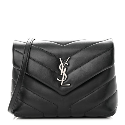 Saint Laurent Calfskin Y Quilted Monogram Toy Loulou Crossbody Bag Black 1 of 15