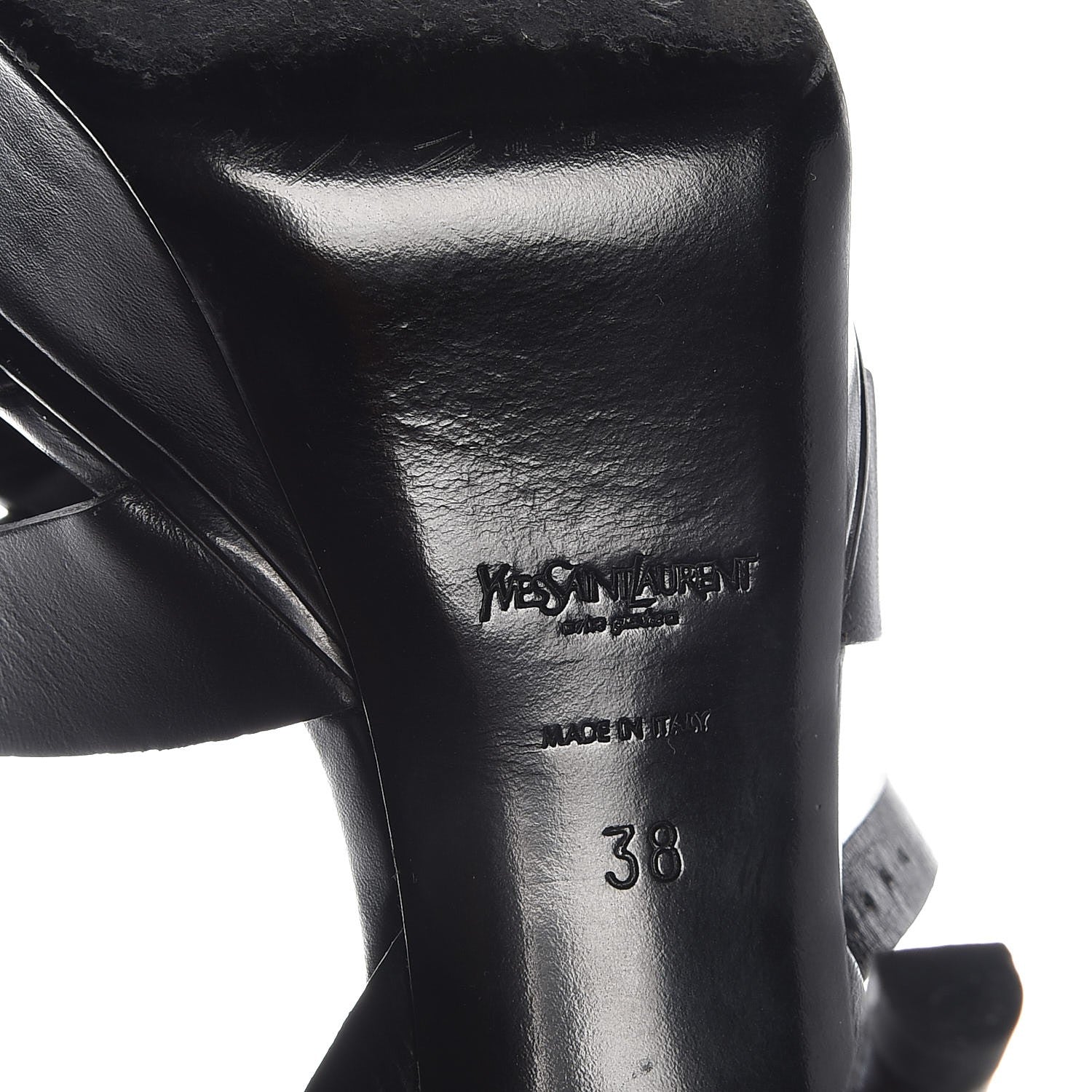 Saint Laurent Calfskin Tribute 75 Platform Sandals 38 Black 9 of 9