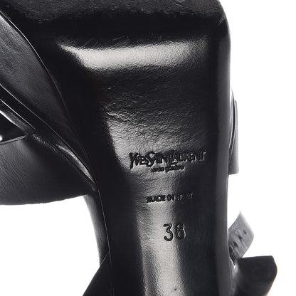 Saint Laurent Calfskin Tribute 75 Platform Sandals 38 Black 9 of 9