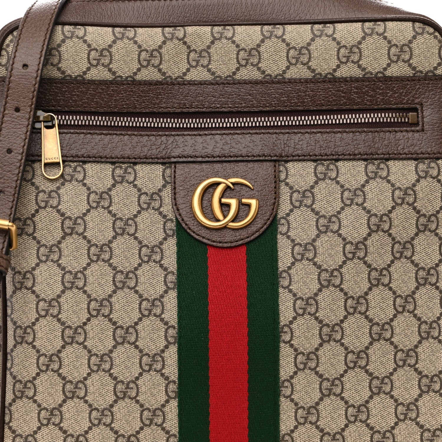 Gucci GG Supreme Monogram Web Medium Ophidia Messenger Bag Brown 7 of 9