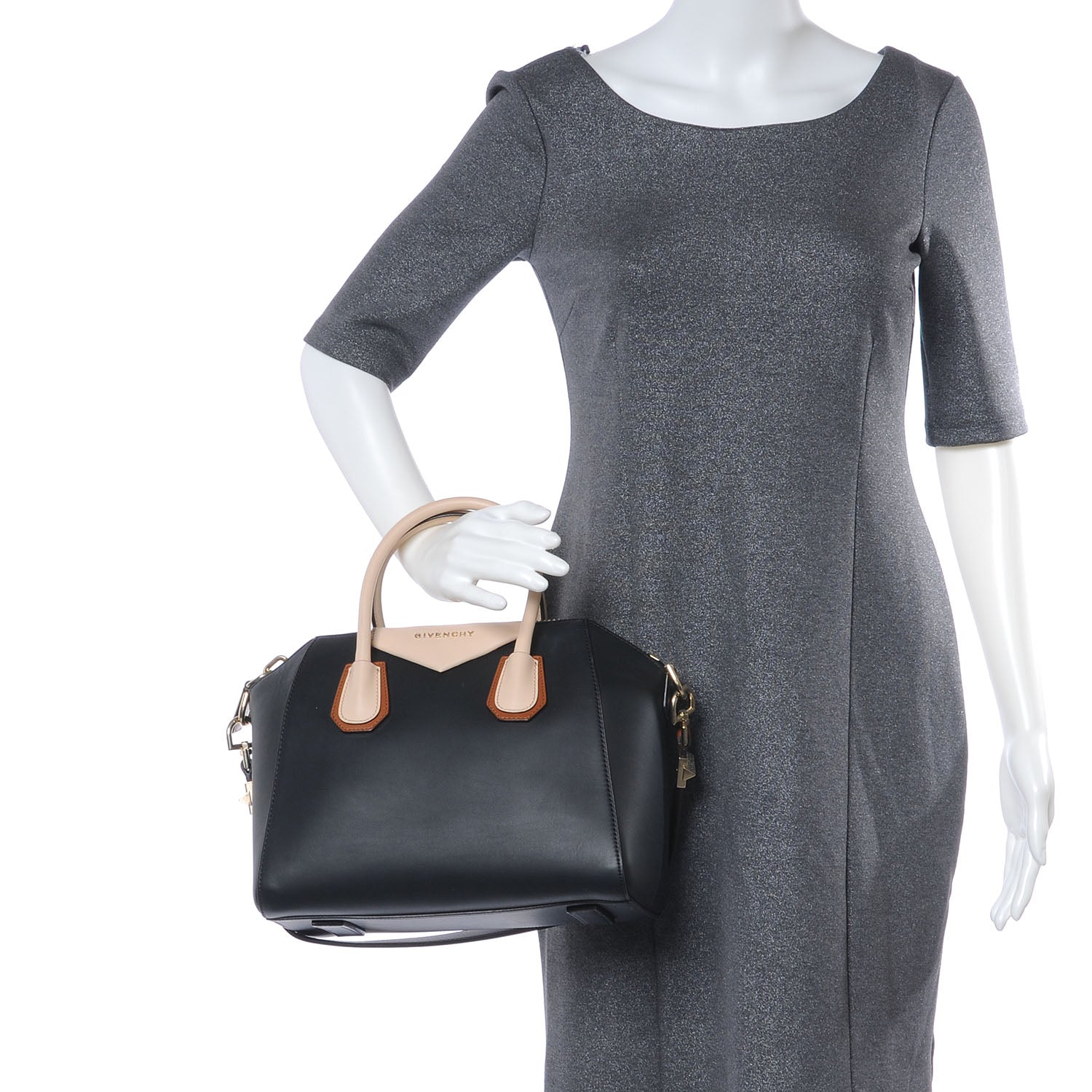 Givenchy Calfskin Small Scuba Tri-Color Antigona Black Nude Brown 2 of 6