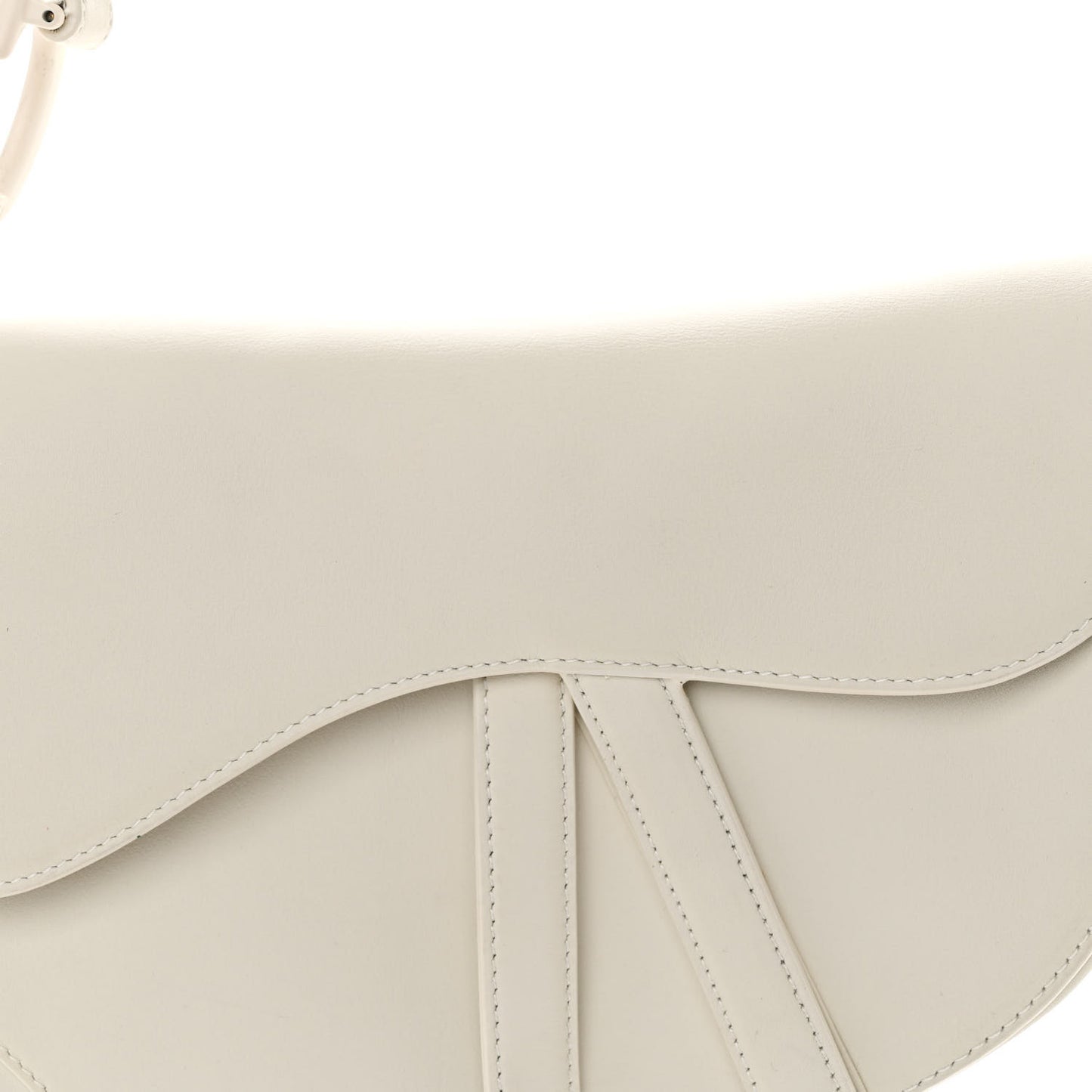 Ultra Matte Calfskin Saddle Bag Off White