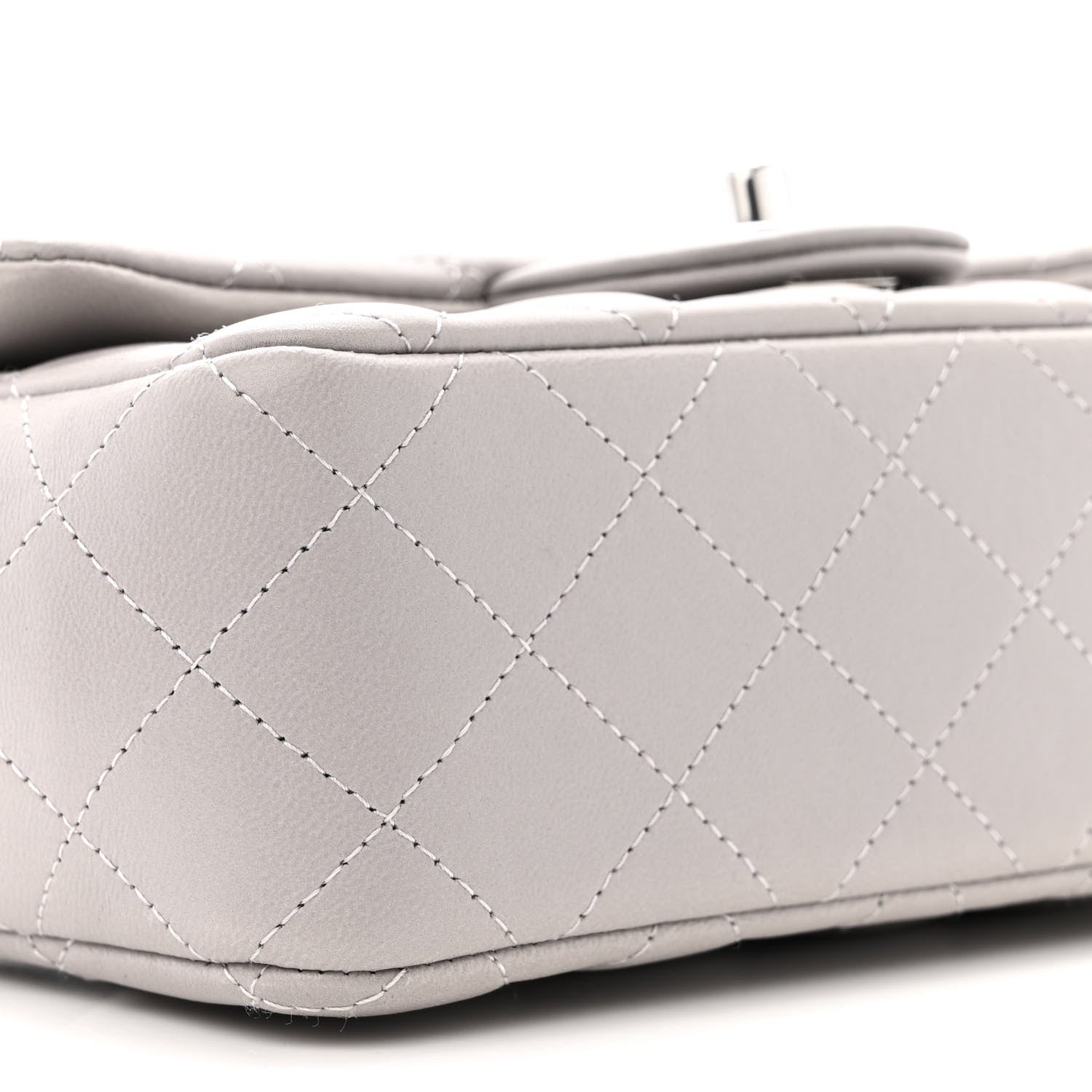 Chanel Lambskin Quilted Mini Rectangular Flap Grey 9 of 11