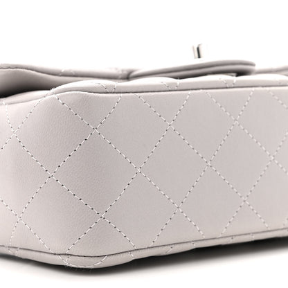 Chanel Lambskin Quilted Mini Rectangular Flap Grey 9 of 11