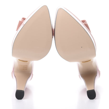 Gucci Patent Crystal GG Bow Sadie Spike Ankle Strap d'Orsay Platform High Heel Pumps 37.5 Perfect Pink 5 of 9