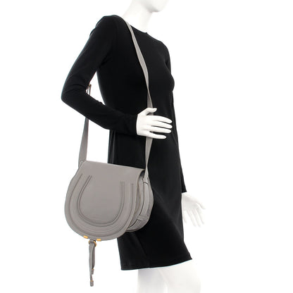 Chloe Calfskin Medium Marcie Round Crossbody Bag Cashmere Grey 2 of 9