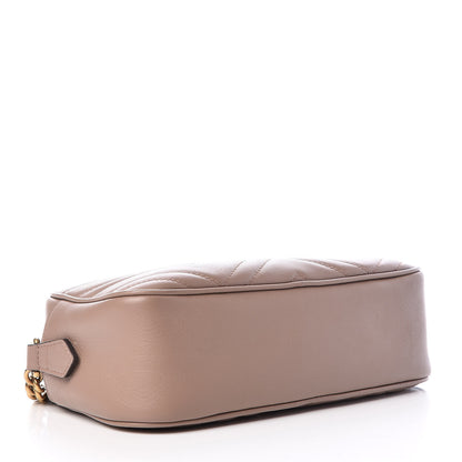 Gucci Calfskin Matelasse Small GG Marmont Chain Shoulder Bag Taupe 4 of 12