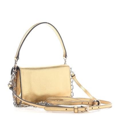 Prada Metallic Saffiano Lux Sound Crossbody Bag Platino 3 of 9