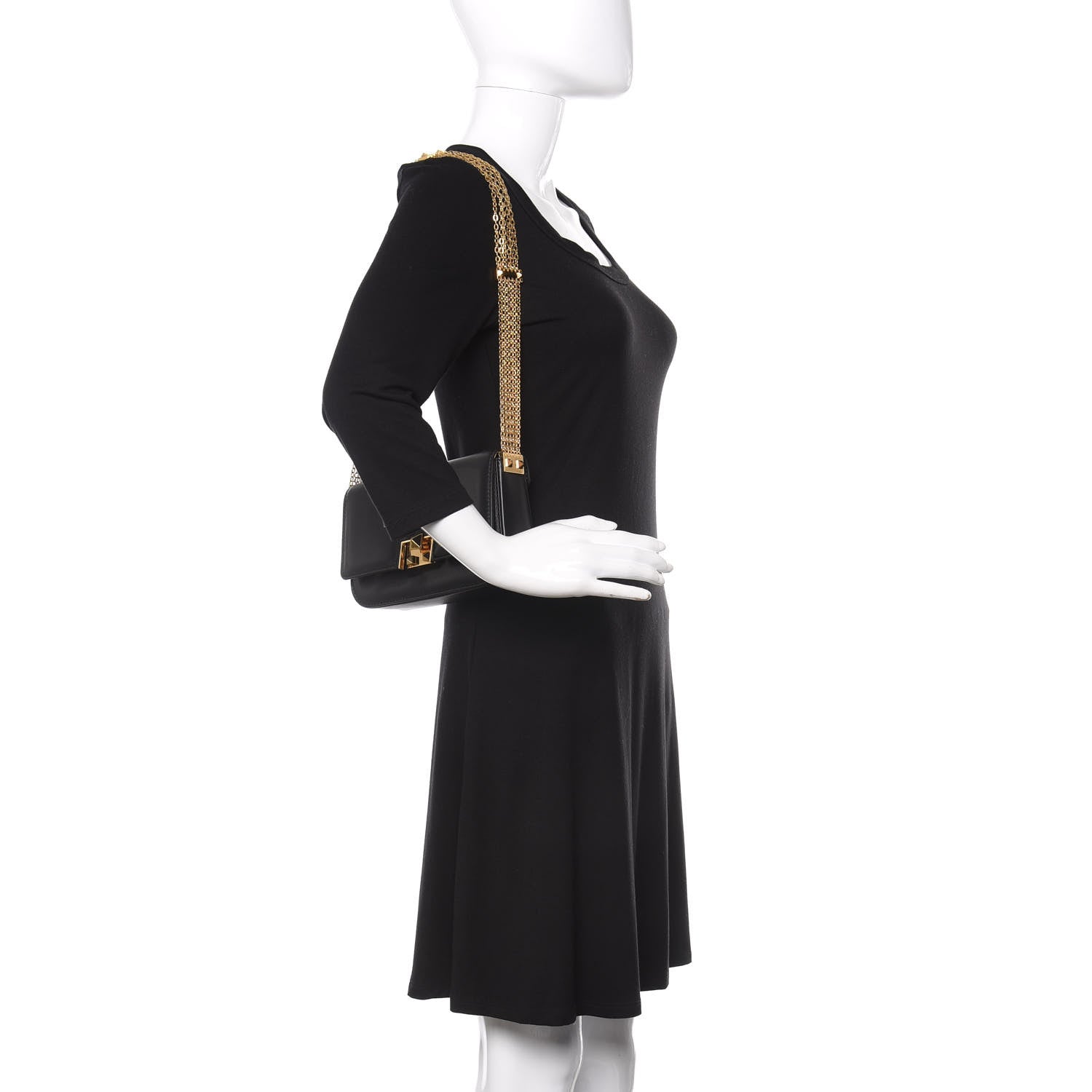 Valentino Garavani Vitello Multichain Shoulder Bag Black 2 of 11