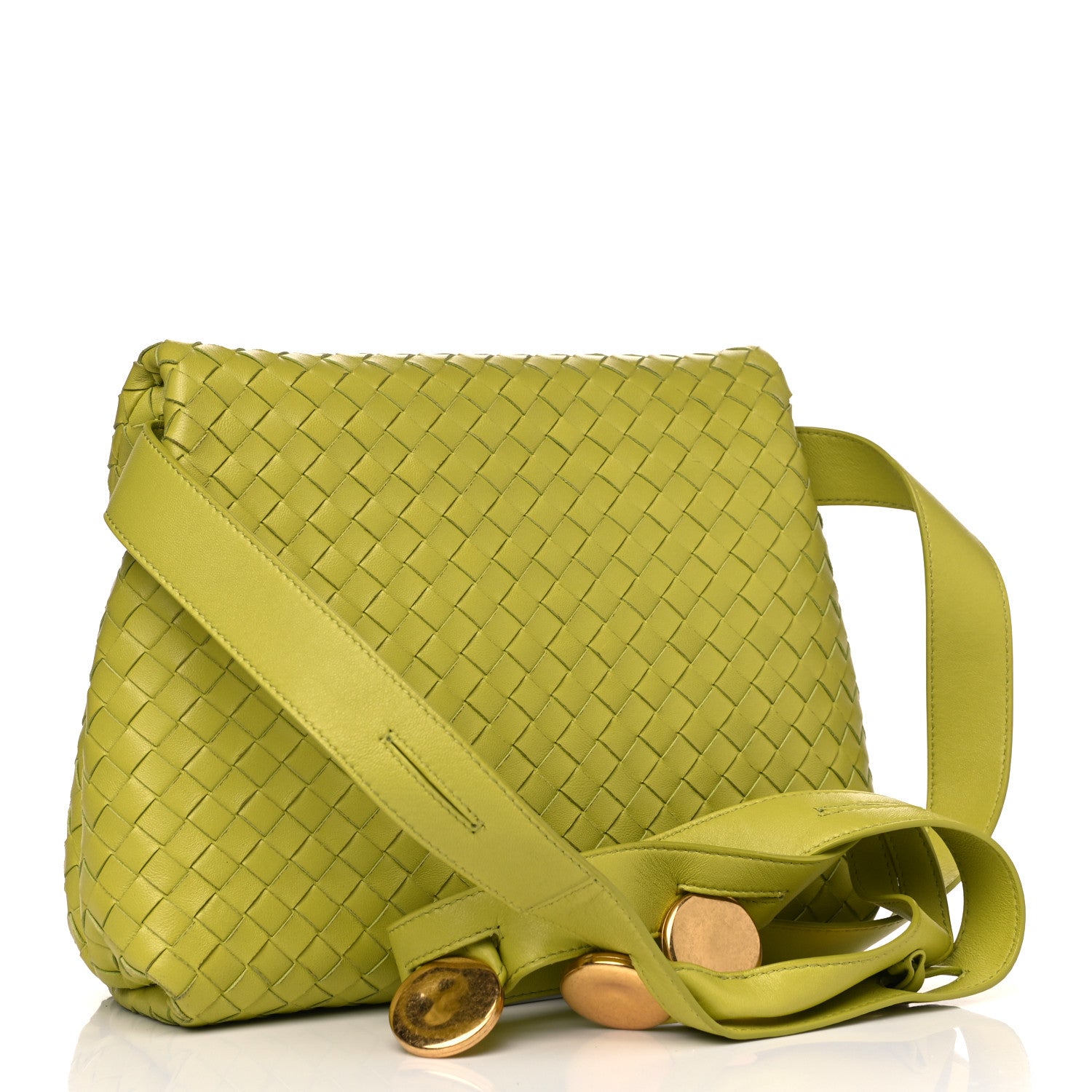 Bottega Veneta Nappa Intrecciato The Fold Crossbody Kiwi 2 of 9