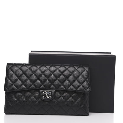 Chanel Caviar Quilted Flap Clutch Black 10 of 10