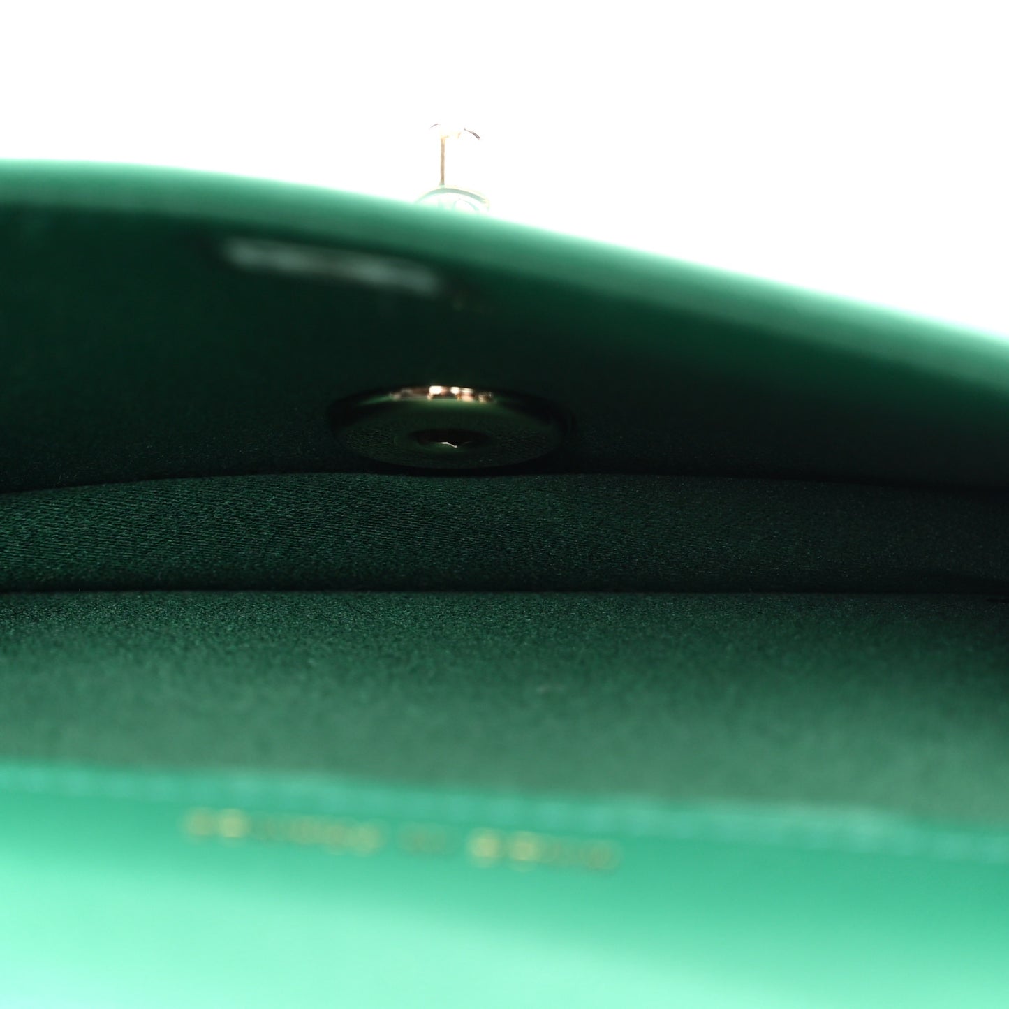 Lambskin Crystal Diamante Clutch With Chain Green