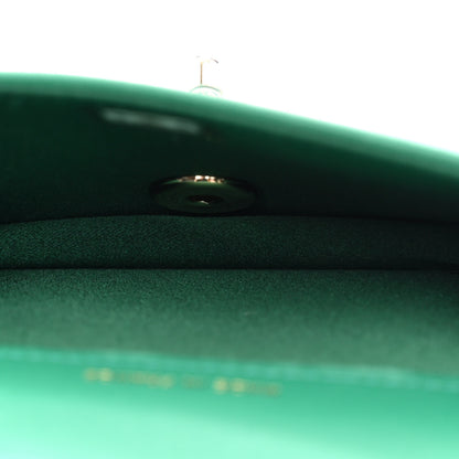 Chanel Lambskin Crystal Diamante Clutch With Chain Green 4 of 10