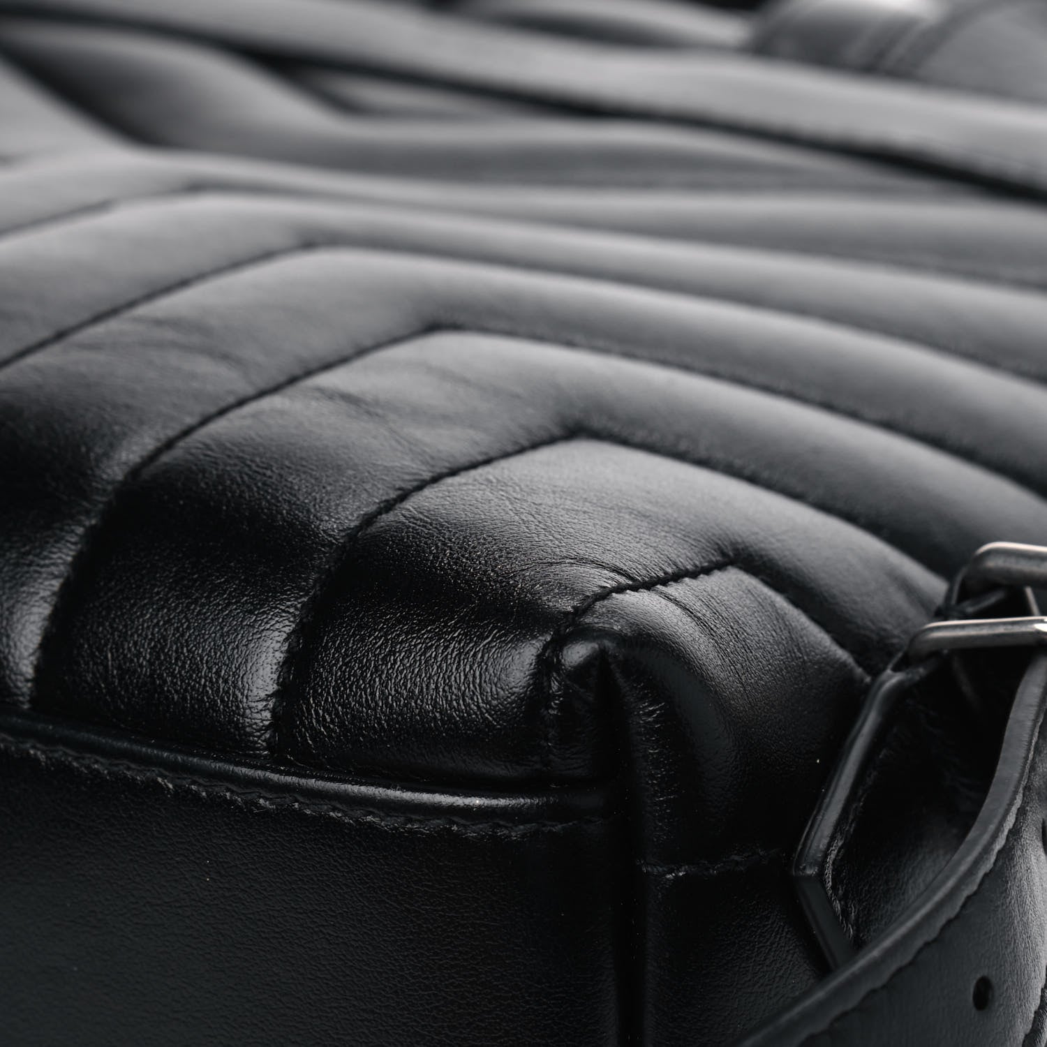 Saint Laurent Calfskin Y Quilted Monogram Small Loulou Backpack Black 9 of 9