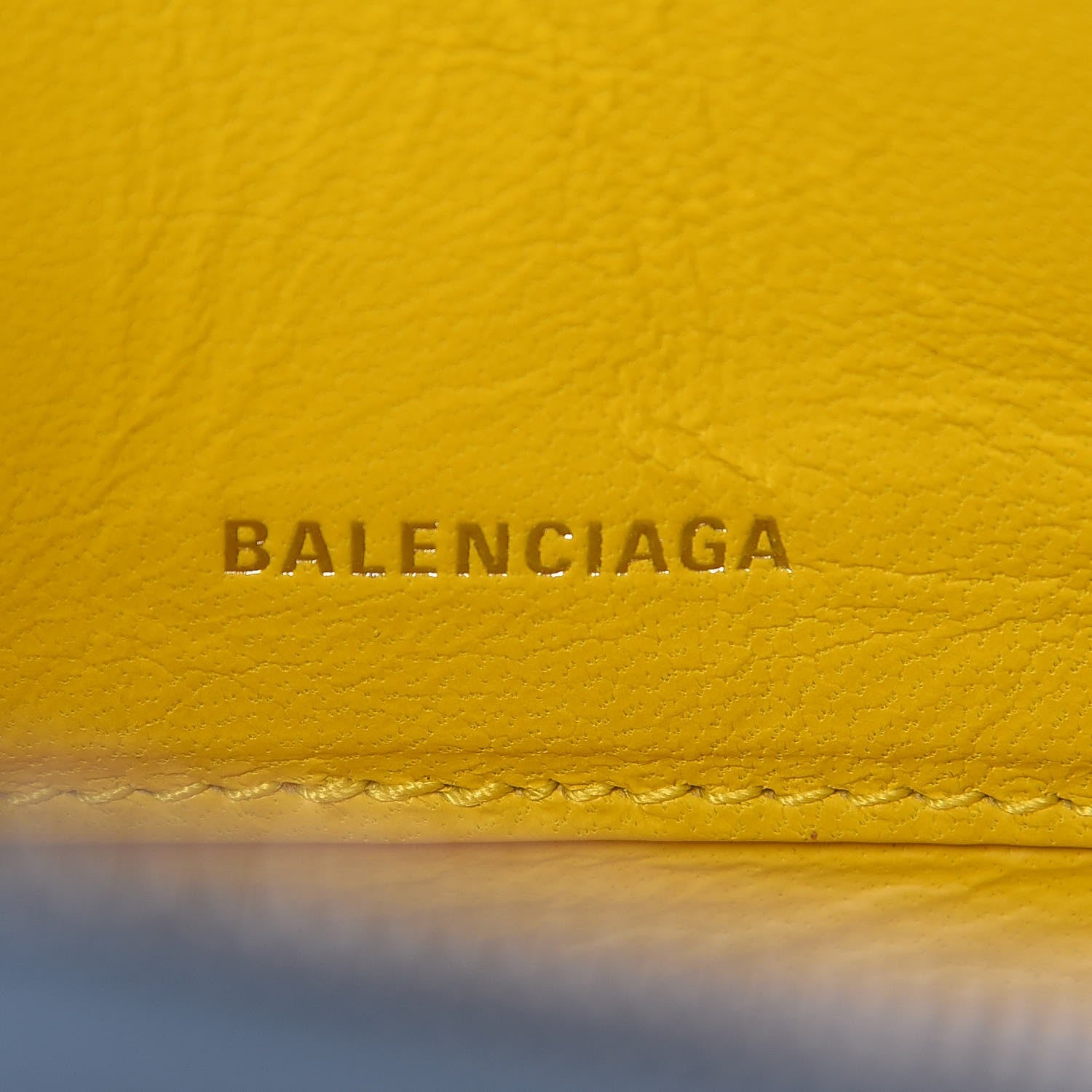 Balenciaga Shiny Day Calfskin Logo M Triangle Pouch Grey Blue White 6 of 7