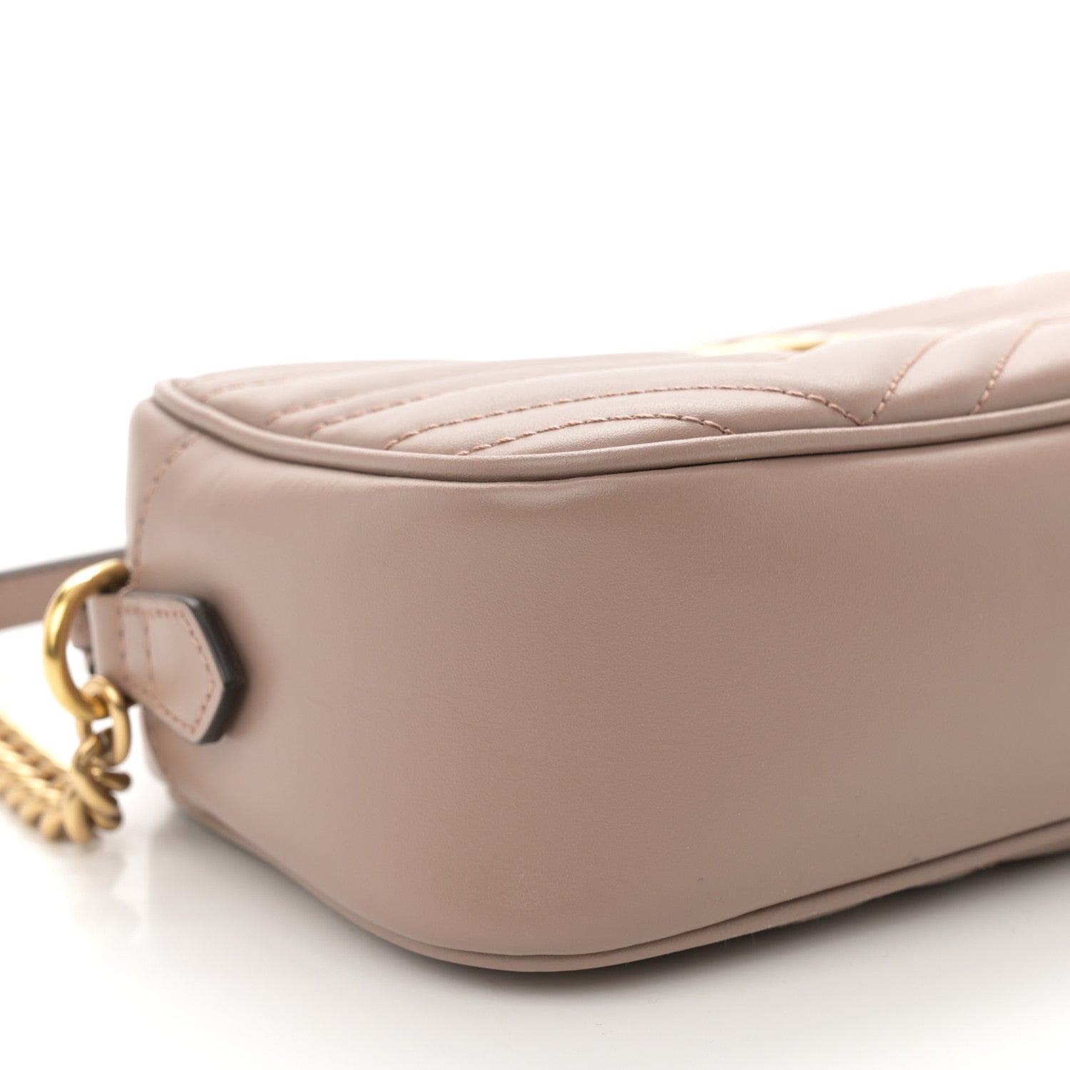 Gucci Calfskin Matelasse Small GG Marmont Chain Shoulder Bag Porcelain Rose 9 of 11