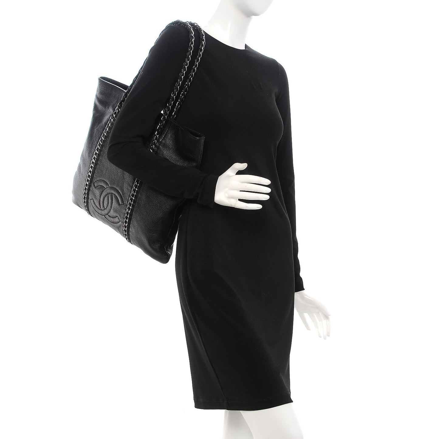 Deerskin Luxe Ligne Tote Black