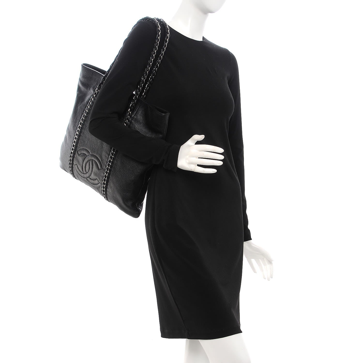 Chanel Deerskin Luxe Ligne Tote Black 2 of 7
