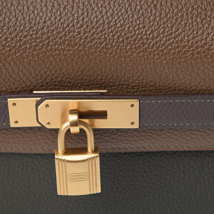 Hermes Togo Horseshoe Kelly Retourne 35 Vert Olive Eucalyptus Origan 11 of 11