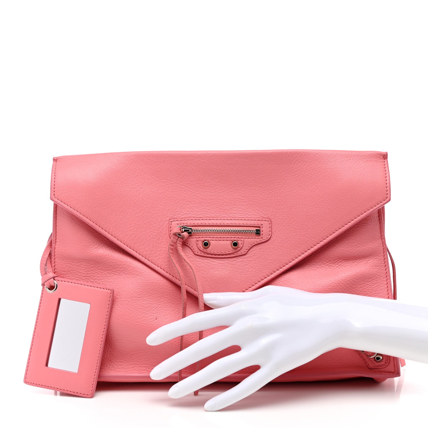 Balenciaga Veau Souple Papier Sight Clutch Rose Flamingo 2 of 9
